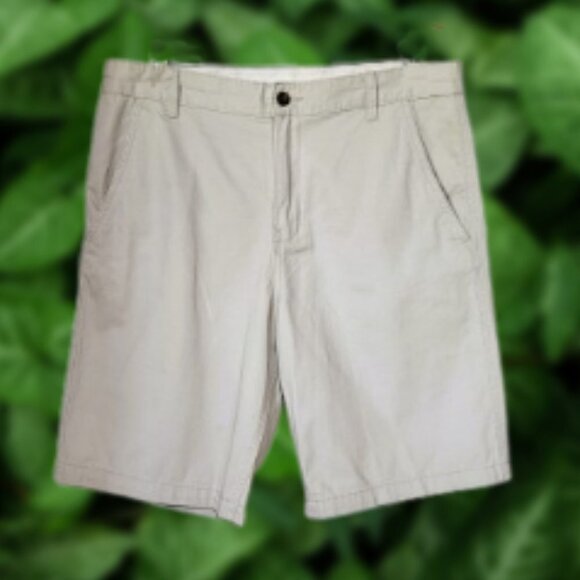 Faded Glory Flat Front Tan Chino Shorts - Mens 36 - Picture 1 of 6